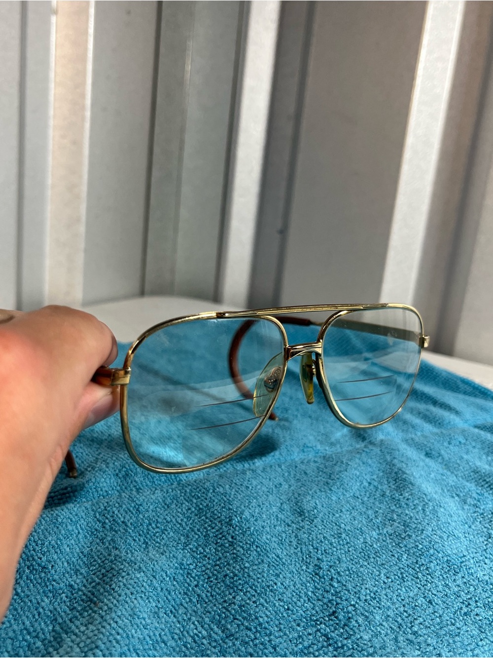 Vintage Gold Aviator Eyeglass Frames Cable Temple Frames Only